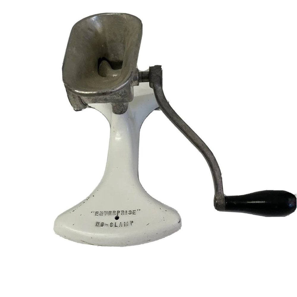 Collectible Enterprise Brand No-Clamp Tabletop‎ Meat Grinder Hand-Crank K-1978